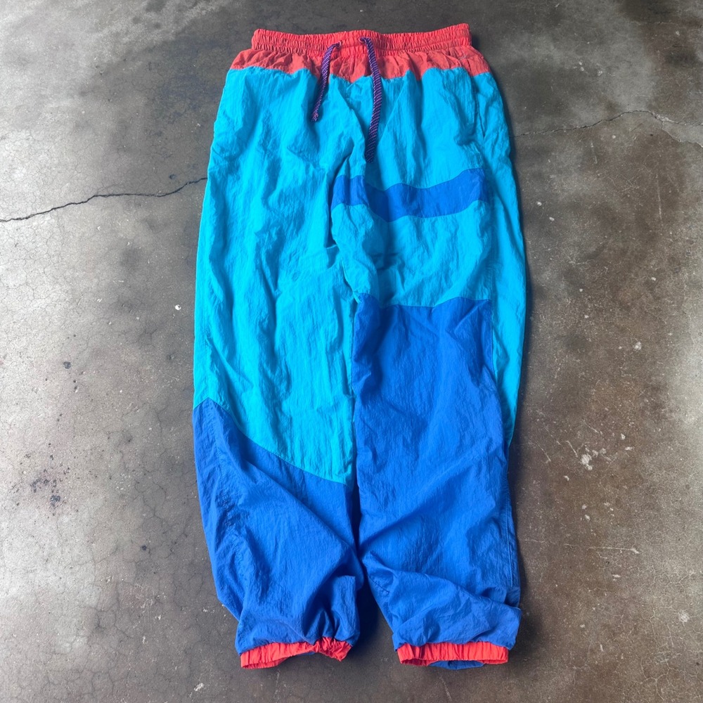 Nike Flight Series Pants Mens M Teal Blue Orange Excellent Colorblock Joggers